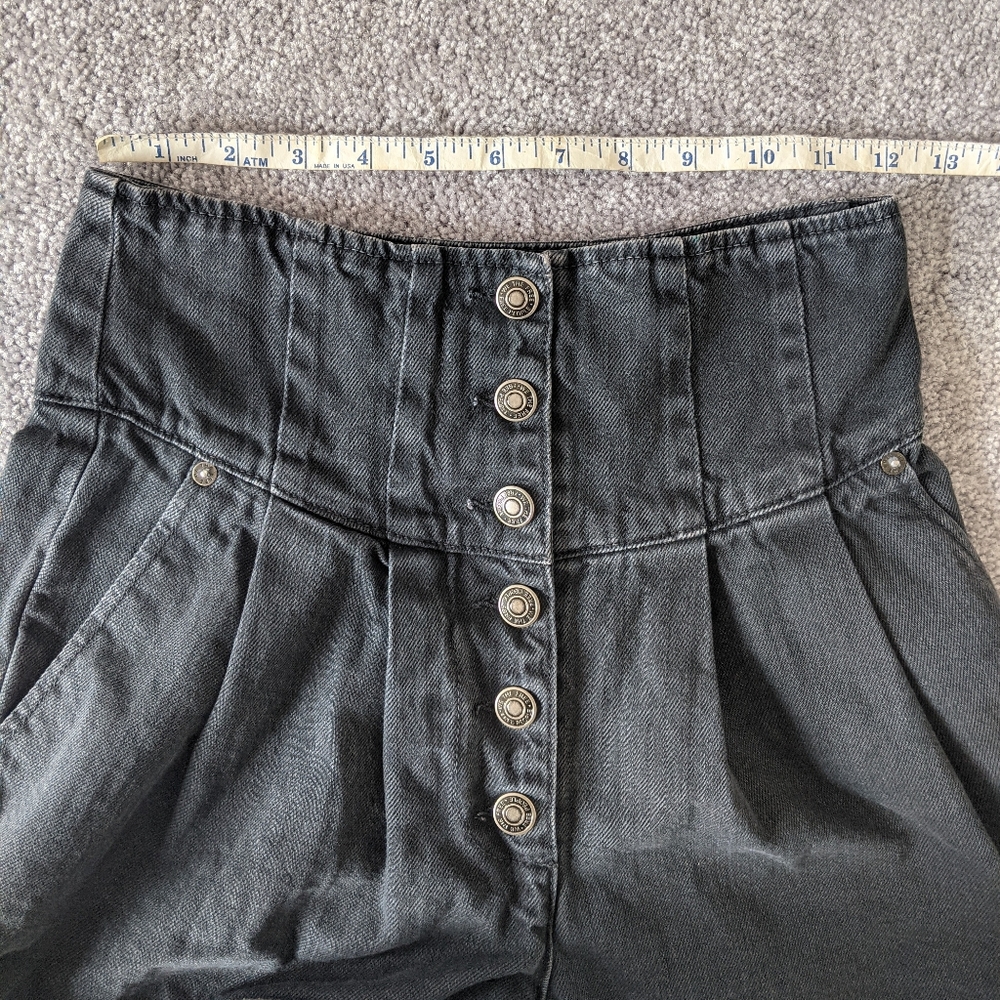 Free People High-Waist Jean Shorts Black - Picture 7 of 8